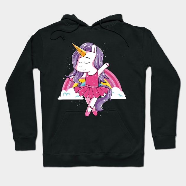 Unicorn Ballet Dance Girls Kids Gift For Ballerina Hoodie by HCMGift